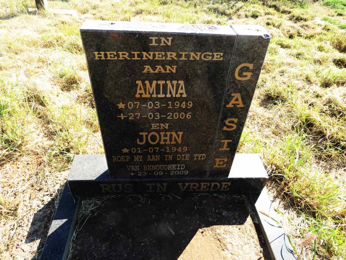 GASIE John 1949-  & Amina 1949-2006