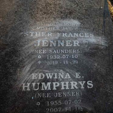 JENNER Esther Frances nee SAUNDERS 1932-2019 :: HUMPHRYS Edwina E. nee JENNER 1955-2007