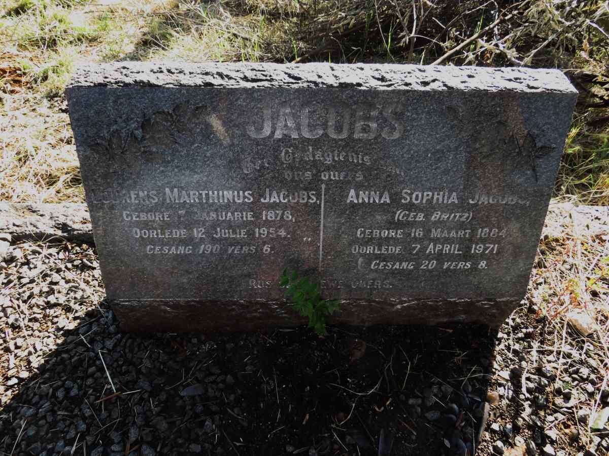 JACOBS Lourens Marthinus Jacobs 1878-1954 & Anna Sophia BRITZ 1884-1971