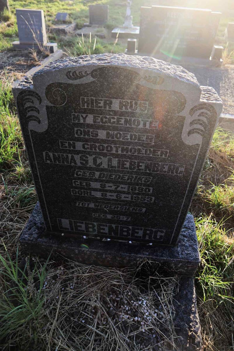 LIEBENBERG Anna S.C. nee DIEDERIKS 1880-1953