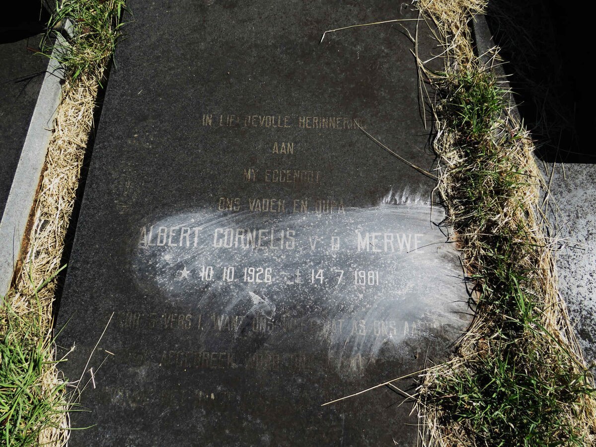 MERWE Albert Cornelis, v.d. 1926-1981