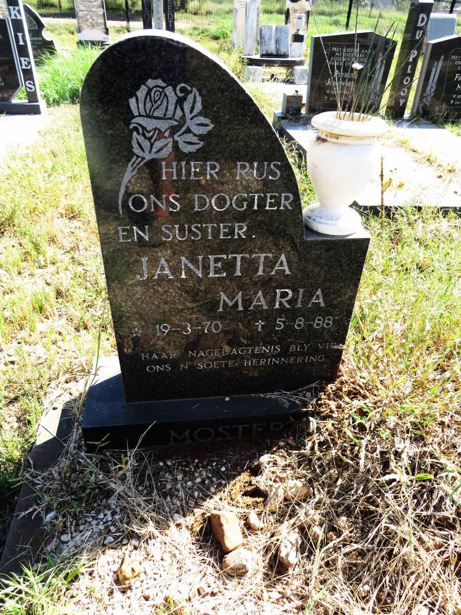 MOSTERT Janetta Maria 1970-1988
