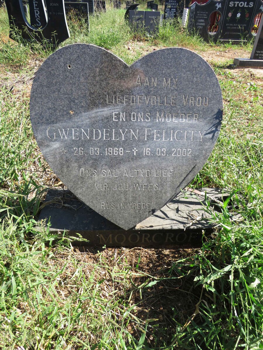 MOORCROFT Gwendelyn Felicity 1968-2002