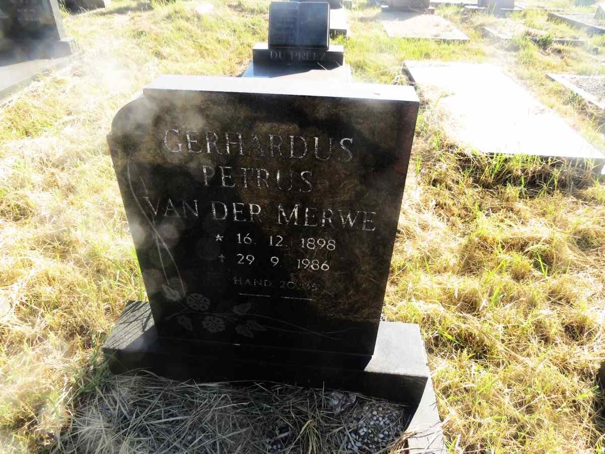 MERWE Gerhardus Petrus, van der 1898-1986
