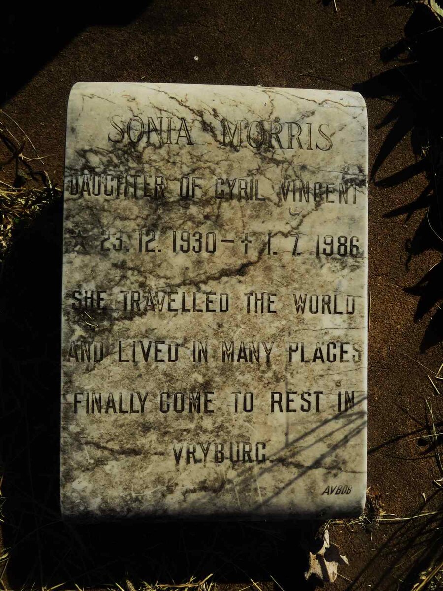 MORRIS Sonia nee VINCENT 1930-1986