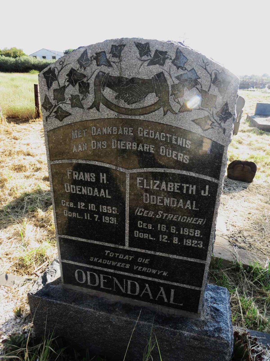 ODENDAAL Frans H. 1853-1931 & Elizabeth J. STREICHER 1858-1923