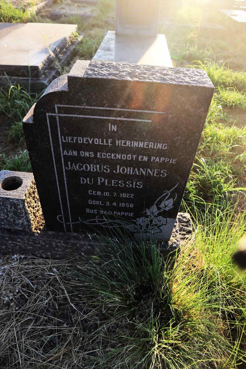PLESSIS Jacobus Johannes, du 1922-1956