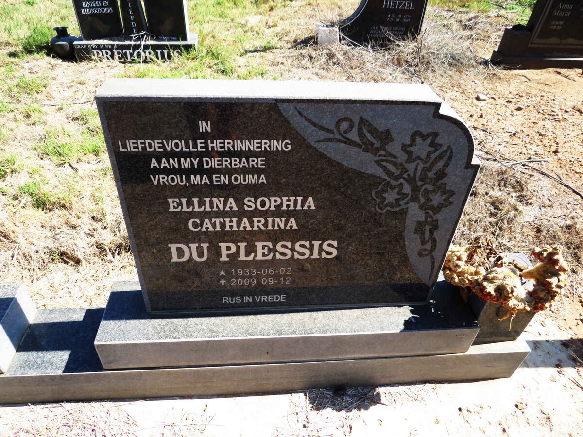 PLESSIS Ellina Sophia Catharina, du 1933-2009