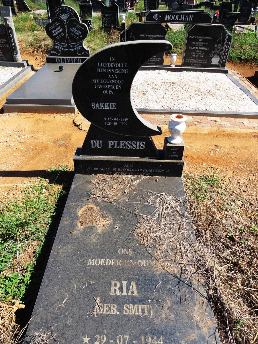PLESSIS Sakkie, du 1949-1999 & Ria SMIT 1944-