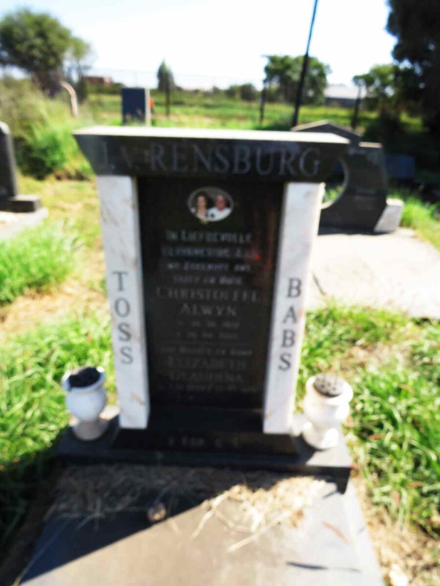 RENSBURG Christoffel Alwyn, J.v. 1922-2002 & Elizabeth Glaudina DE BEER 1929- _1