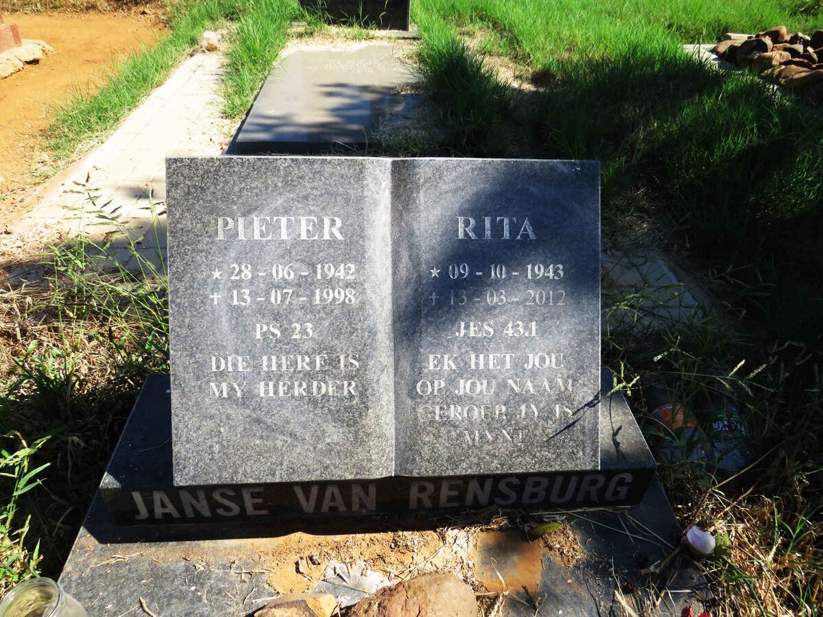 RENSBURG Pieter, Janse van 1942-1998 & Rita 1943-2012