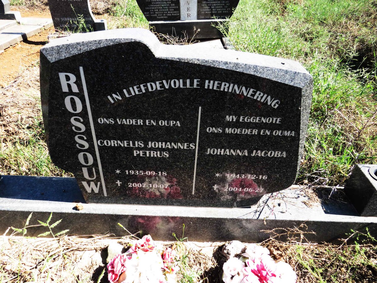 ROSSOUW Cornelis Johannes Petrus 1935-2007 & Johanna Jacoba 1943-2004