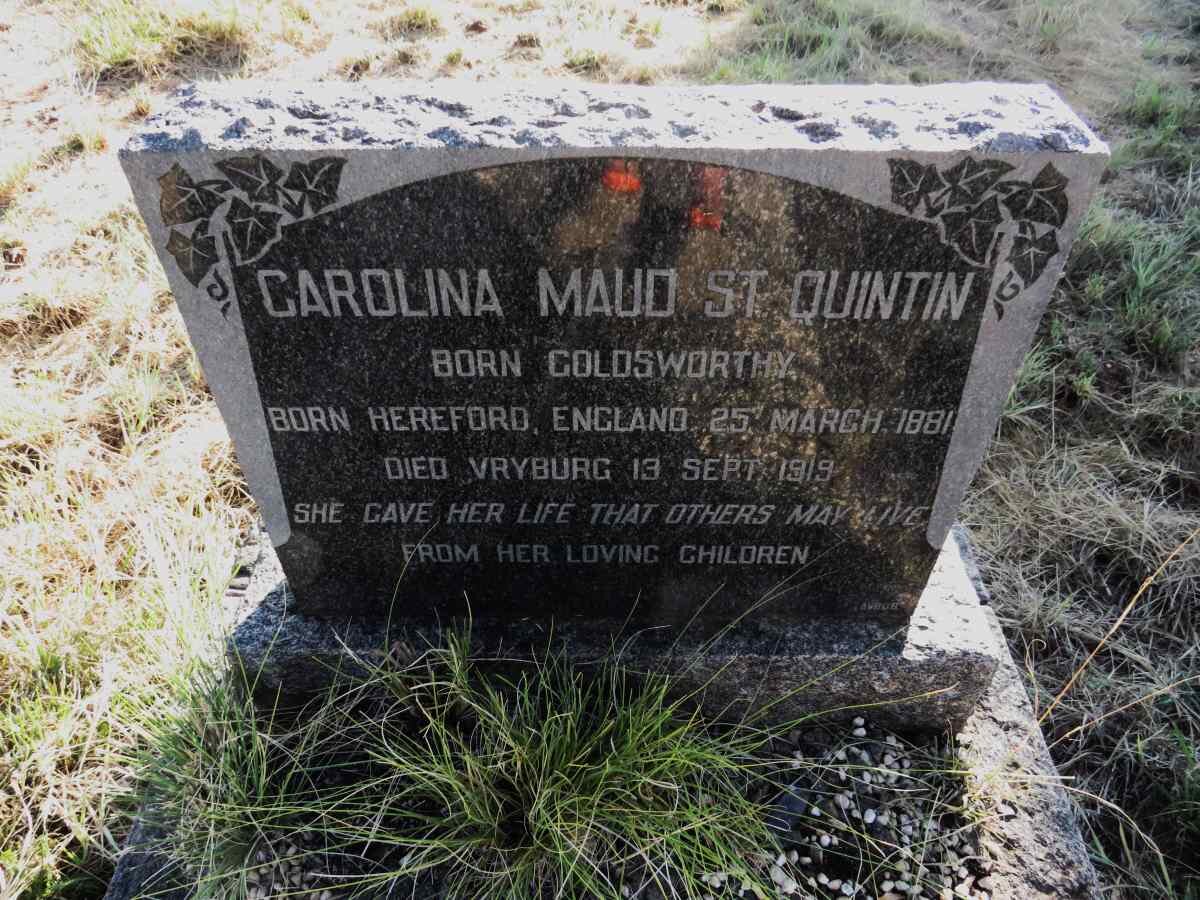 St. QUINTIN Carolina Maud nee GOLDSWORTHY 1881-1919