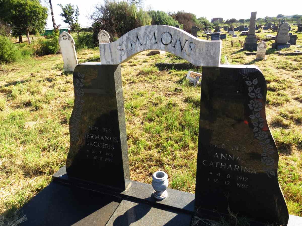 SIMMONS Hermanus Jacobus 1916-1991 & Anna Catharina 1912-1987