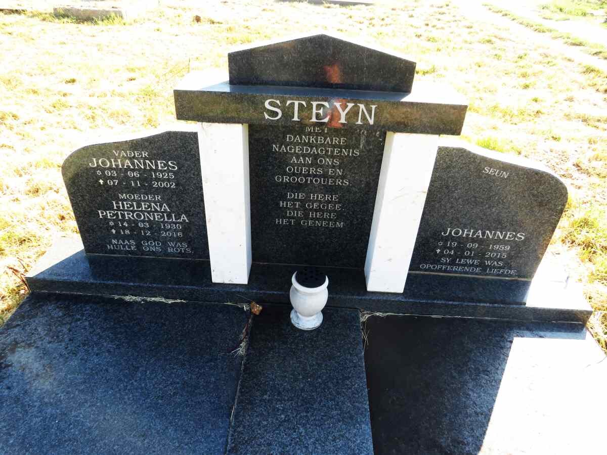 STEYN Johannes 1925-2002 & Helena Petronella 1930-2016 :: STEYN Johannes 1959-2015