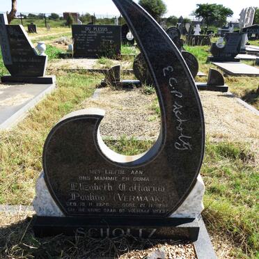 SCHOLTZ Elizabeth Catharina Paulina nee VERMAAK 1928-1996