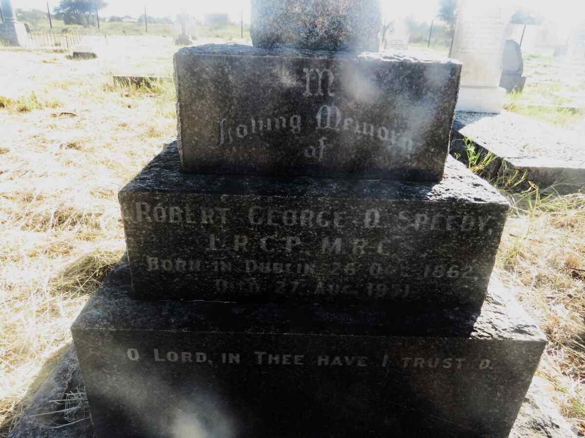 SPEEDY Robert George D. 1862-1951
