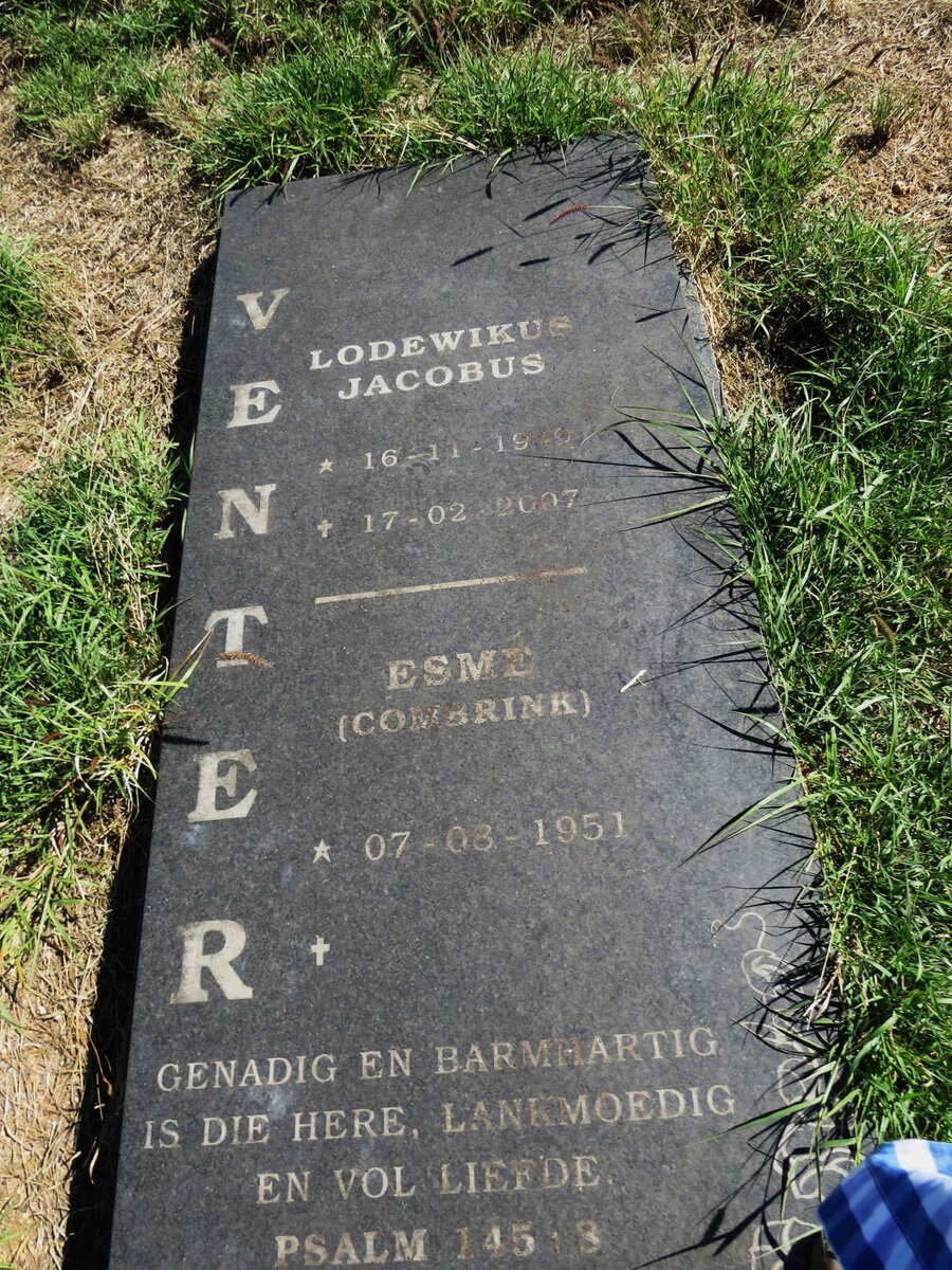 VENTER Lodewikus Jacobus 1949-2007 & Esme COMBRINK 1951-
