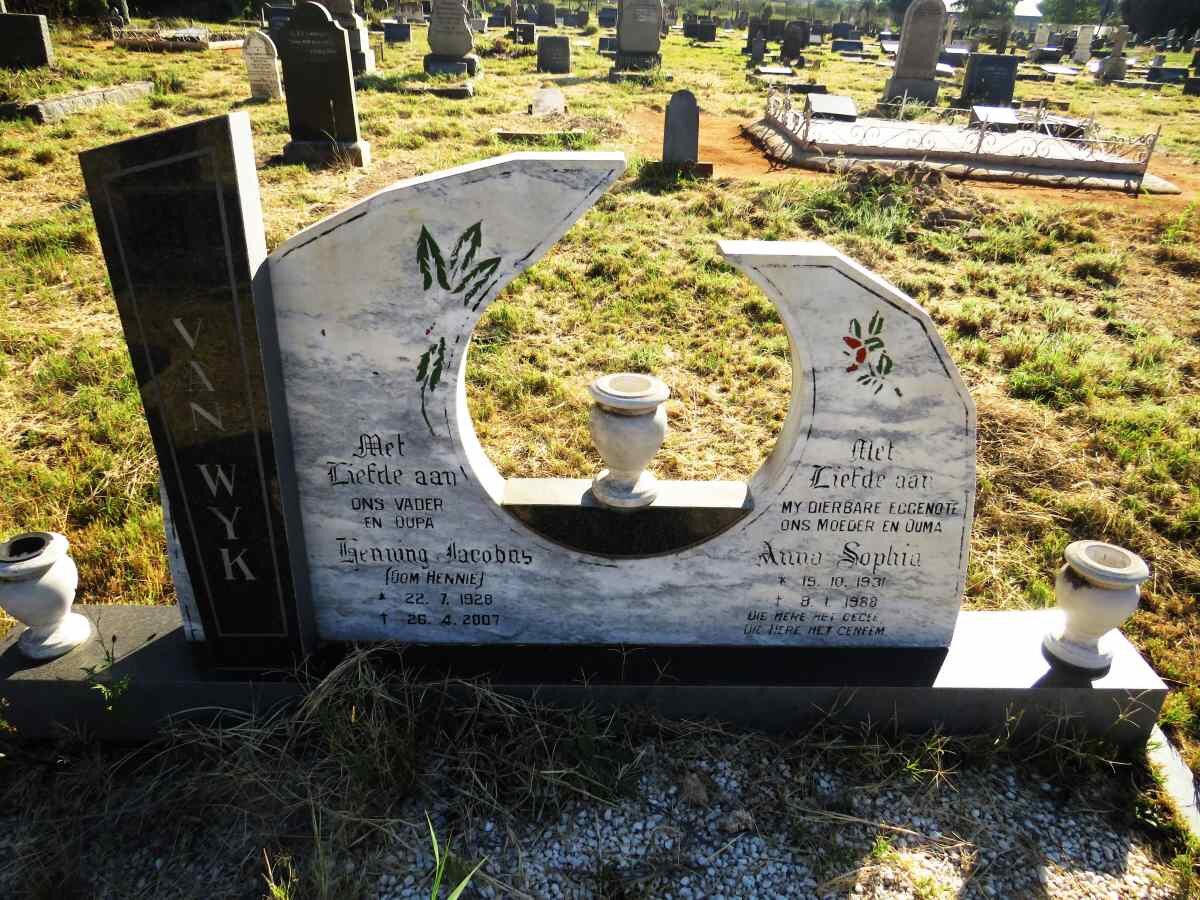 WYK Henning Jacobus, van 1928-2007 & Anna Sophia 1931-1988