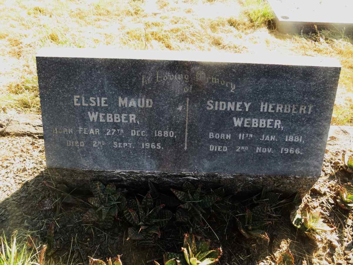 WEBBER Sidney Herbert 1881-1966 & Elsie Maud FEAR 1880-1965
