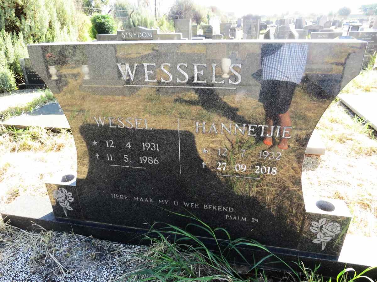 WESSELS Wessel 1931-1986 & Hannetjie 1932-2018