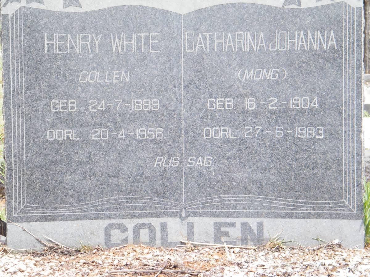 COLLEN Henry White 1889-1958 &amp; Catharina Johanna MONG 1904-1983