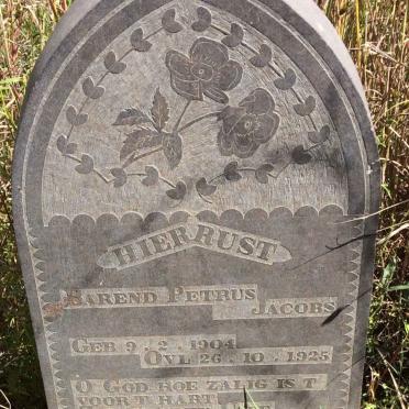 JACOBS Barend Petrus 1904-1925