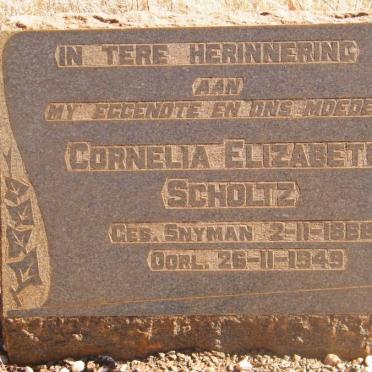 SCHOLTZ Cornelia Elizabeth nee SNYMAN 1888-1949