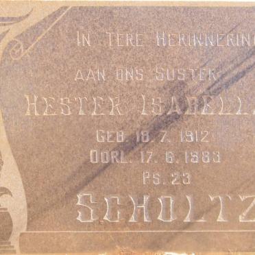 SCHOLTZ Hester Isabella 1912-1983