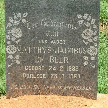 BEER Matthys Jacobus, de 1888-1953