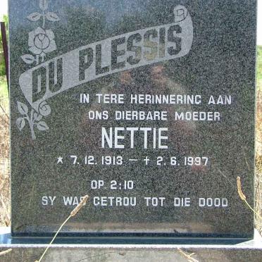 PLESSIS Nettie, du 1913-1997