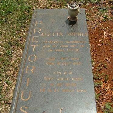 PRETORIUS Aletta Sophia 1942-1992