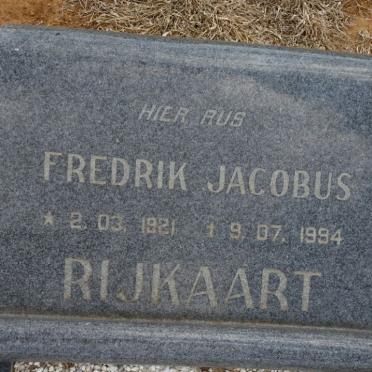 RIJKAART Fredrik Jacobus 1921-1994