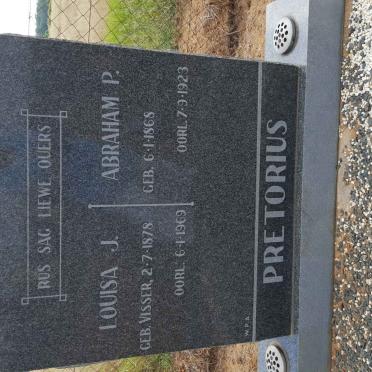PRETORIUS Abraham P. 1868-1923 &amp; Louisa J. VISSER 1878-1969