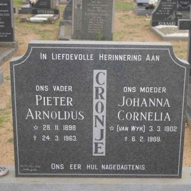 CRONJE Pieter Arnoldus 1898-1963 &amp; Johanna Cornelia VAN WYK