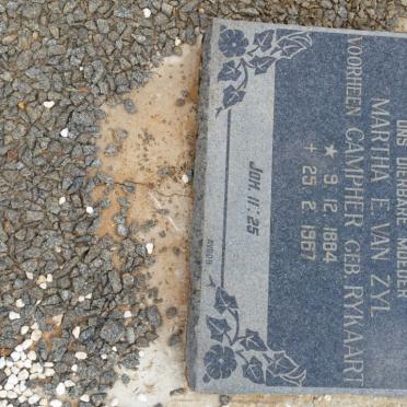 ZYL Martha E., van voorheen CAMPHER nee RYKAART 1884-1967