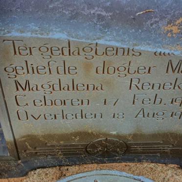 RENEKE Maria Magdalena 1922-1922 