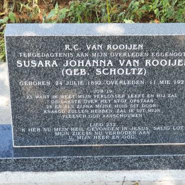 ROOIJEN Susara Johanna, van nee SCHOLTZ 1892-1927 