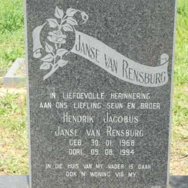 RENSBURG Hendrik Jacobus, Janse van 1968-1994