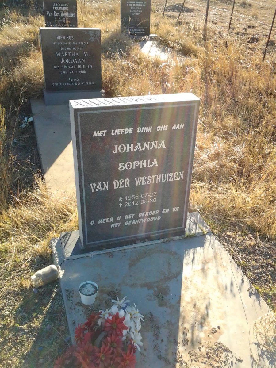 WESTHUIZEN Johanna Sophia, van der 1956-2012