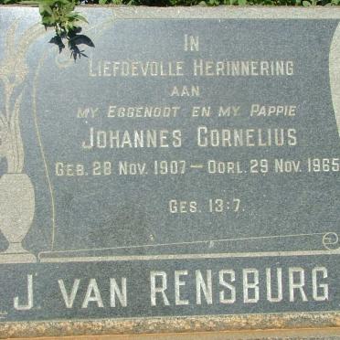 RENSBURG Johannes Cornelius, J. van 1907-1965