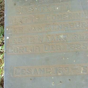 COMBRINK Elisabetta Aletta nee VAN RENSBURG 1862-1865