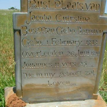 BOSMAN Jacoba Chirstina nee BORNMAN 1873-1894