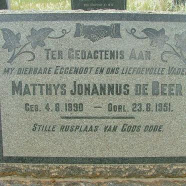 BEER Matthys Johannus, de 1890-1951