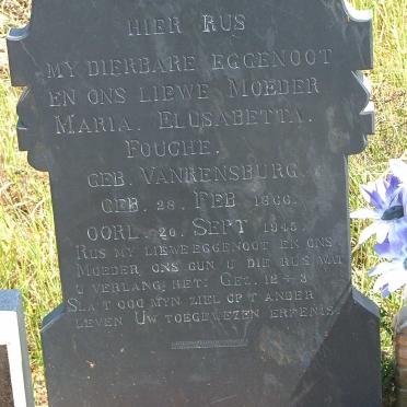 FOUCHE Maria Elusabetta nee VAN RENSBURG 1866-1945