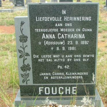 FOUCHE Anna Catharina nee ROSSOUW 1897-1981