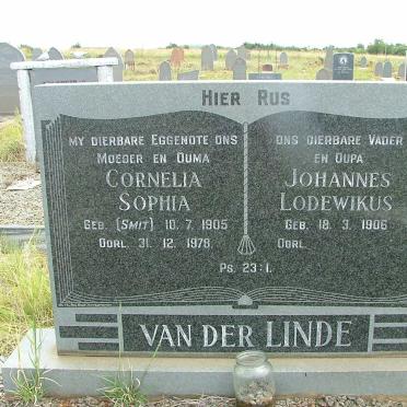 LINDE Johannes Lodewikus, van der 1906-  &amp; Cornelia Sophia SMIT 1905-1978