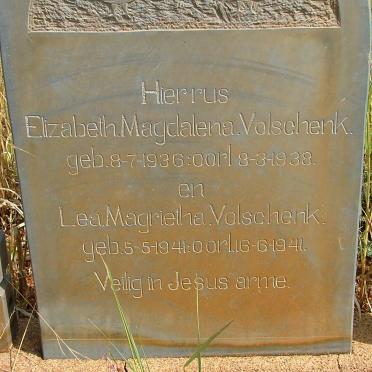 VOLSCHENK Elizabeth Magdalena 1936-1938 :: VOLSCHENK Lea Magrietha 1941-1941