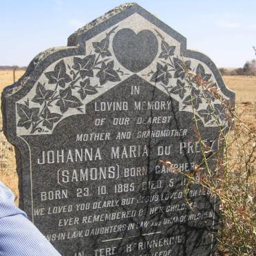 PREEZ Johanna Maria, du formerly SAMONS nee CAMPHER 1885-1966
