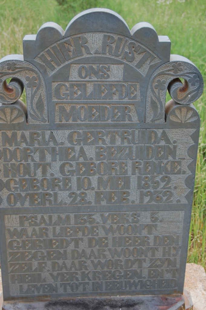 BEZUIDENHOUT Maria Gertruida Dorthea nee RENKE 1852-1932
